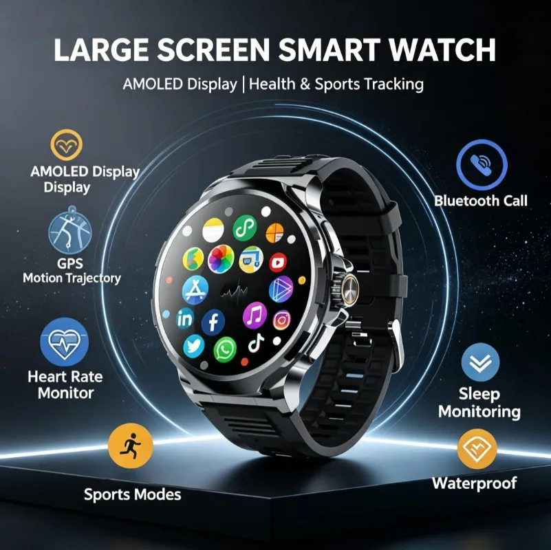 

Cellular Independent SIM Card Sports Smart Watch, Curved Eye-Care Display, Large Storage Space