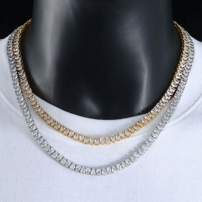 

NY модная теннисная цепочка с каплями воды 6 мм, ледяной 5А, кубический цирконий, блестящее изысканное женское ювелирное ожерелье в стиле хип-хоп