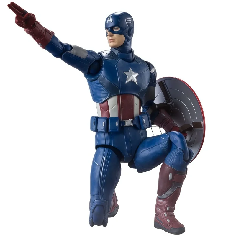 Figurka Akcji Bandai SHF Marvel Movies Captain America Battle Damage Oryginalne Opakowanie Model Kolekcjonerski Zabawki Prezent Dostępna od Ręki