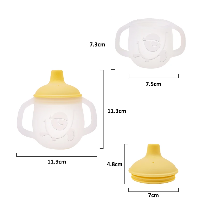 Gobelet à poignée portable pour bébé, vaisselle en silicone, bouteille d\'eau pour enfants, tasse à boire pour bébé, apprentissage du nouveau-né