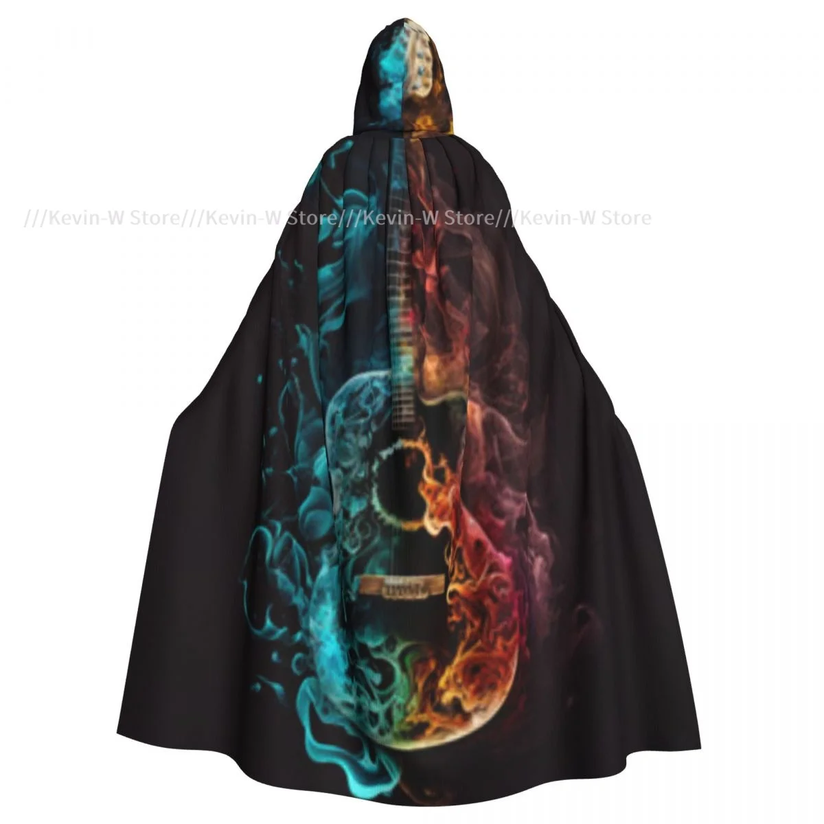 Long Cape Cloak Colorful Guitar Hooded Cloak Coat Autumn Hoodies