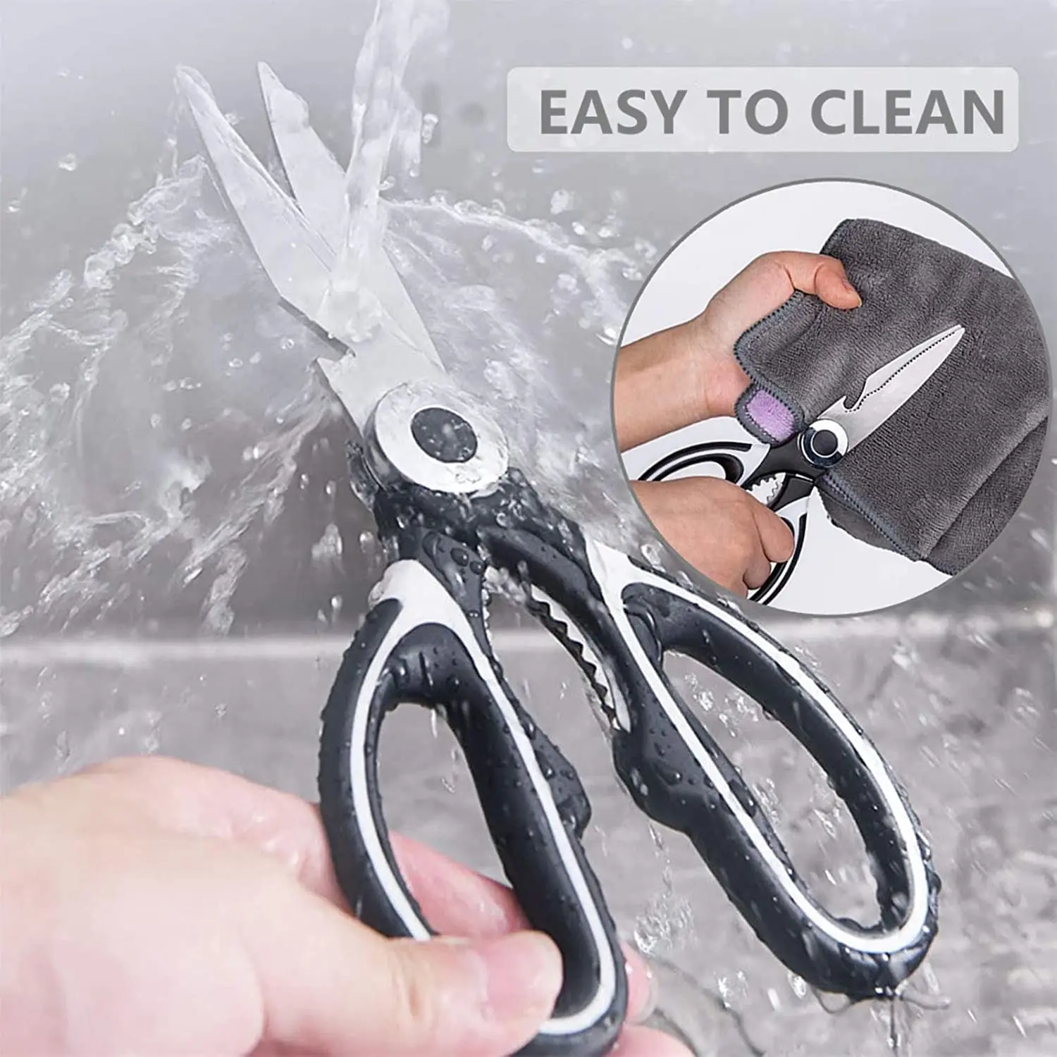 Kitchen Scissors Chicken Bone Fish Scissors Chicken Duck Cutter Shears Stainless Steel Scissors Scale Clean Cook Scissors Knife