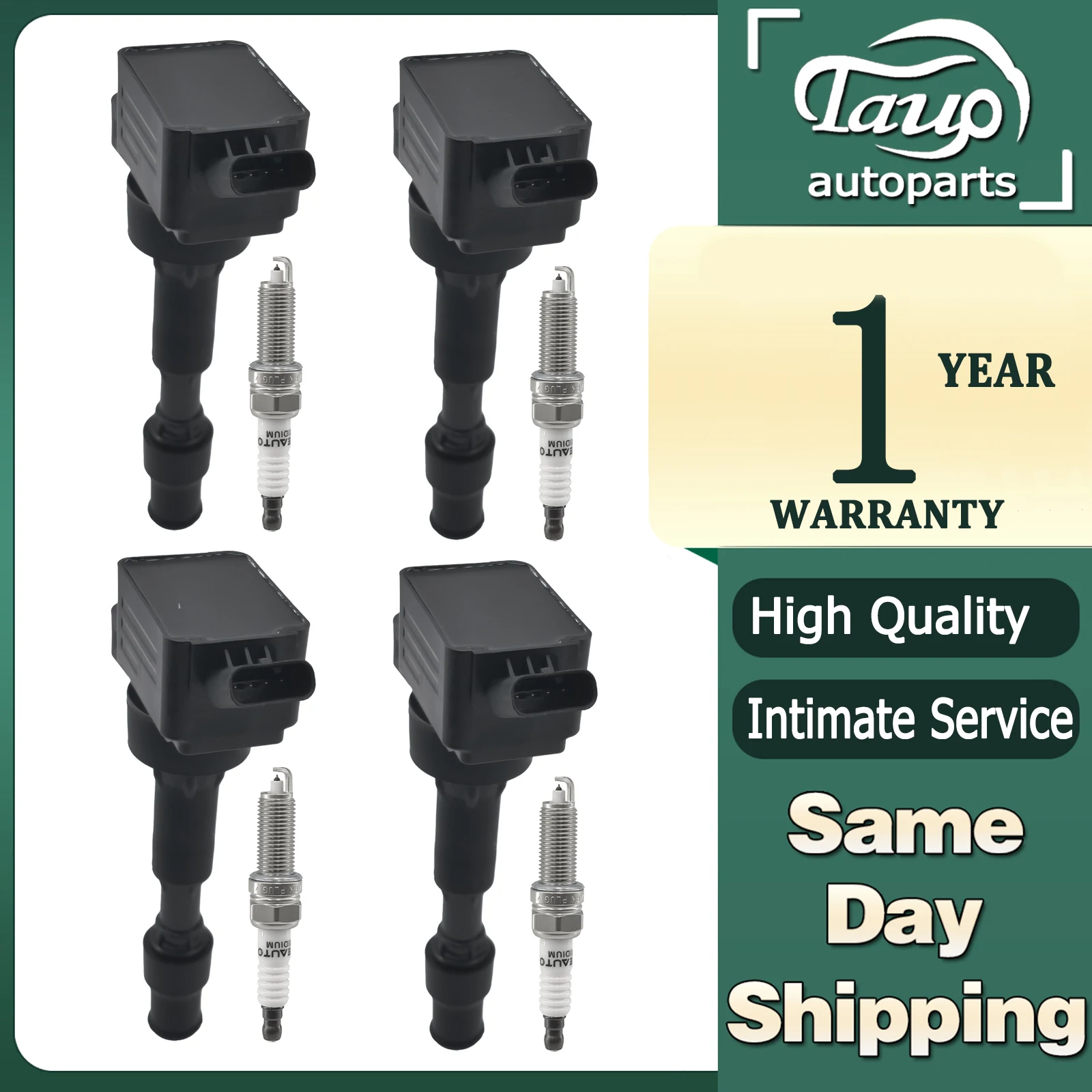 

4PCS Ignition Coil+Iridium Spark Plug Compatible with Kia Forte Seltos Soul L4 2L 273002E601 27300-2E601