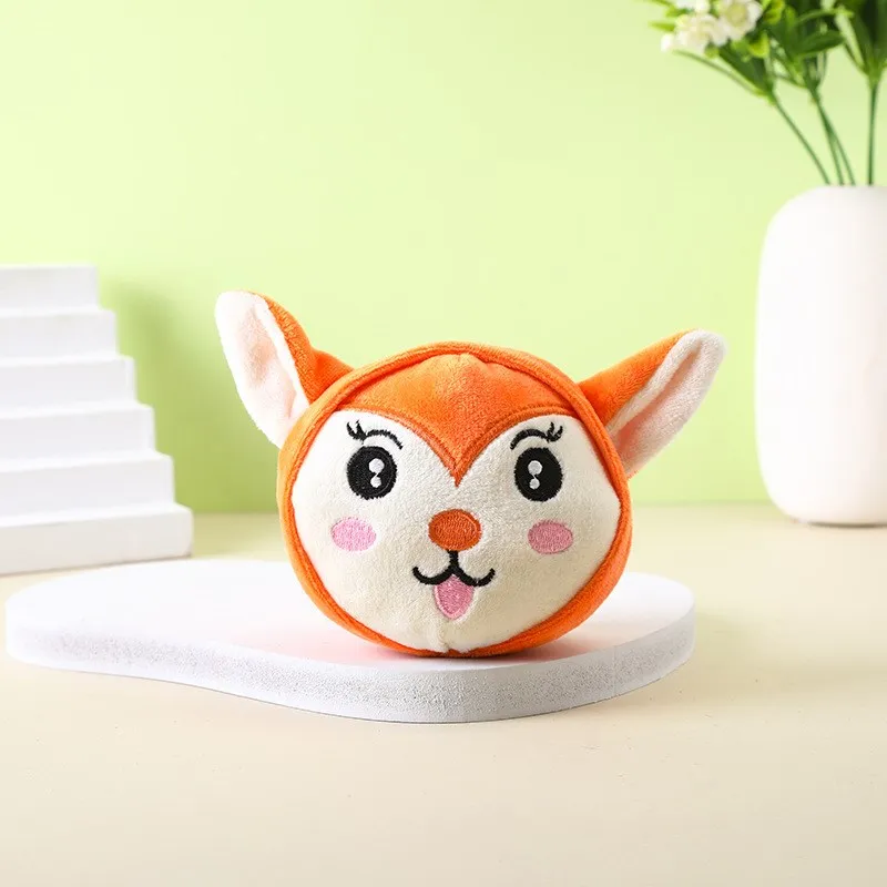 

Cute Cartoon Animal Head Image Plush Dog Toys Sound Making Chew Resistant Pet Toys Dog Teeth Grinding Toys Cross Border New M...