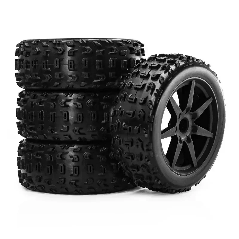 4 Piezas de Neumáticos Todoterreno para Buggy RC de 118 mm 1/7 1/8, Rueda de 17 mm para Autos RC ARRMA Kyosho