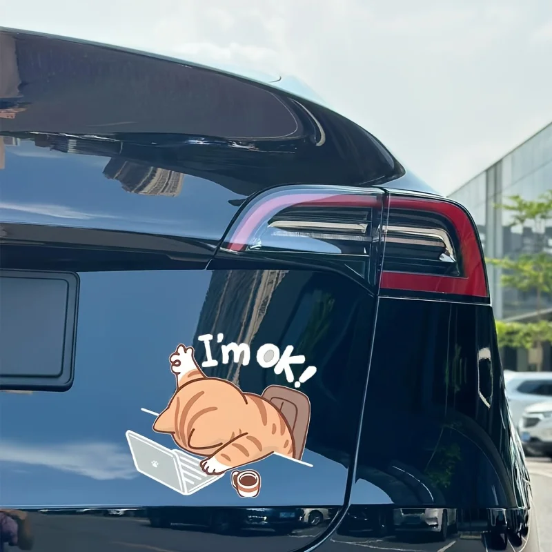 

1pc Cartoon Cat Waterproof Vinyl Sticker for Car Motorcycle Laptop Truck Scratch Protection Decal