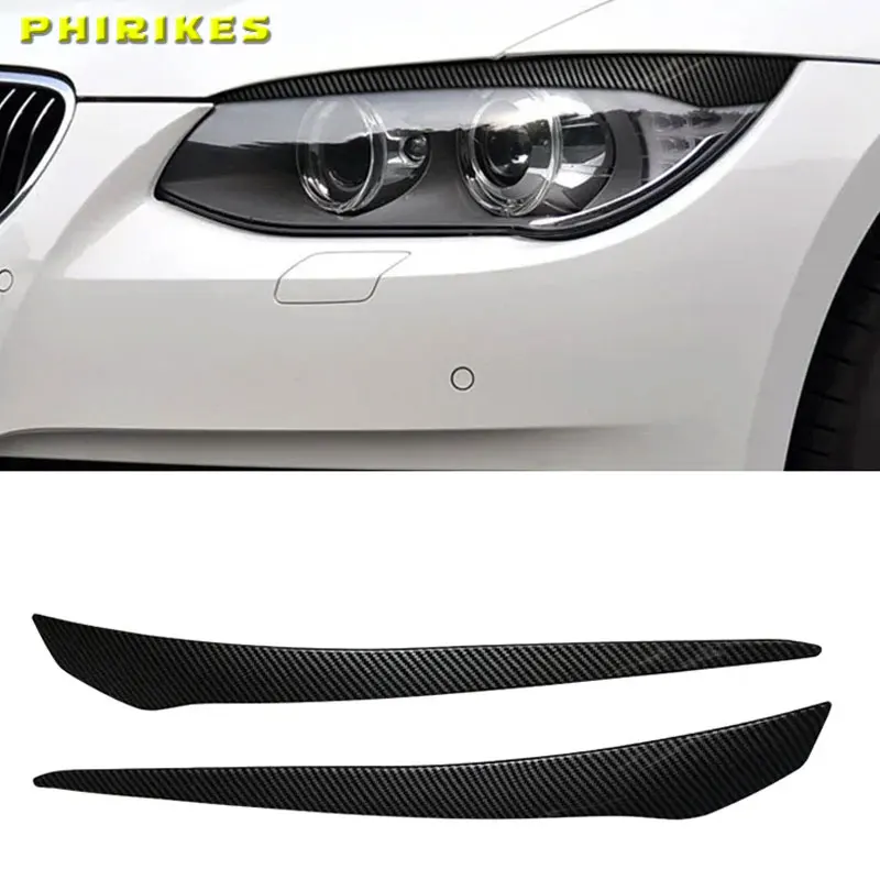 Für BMW E92 E93 2007-2014 Glänzend Schwarze ABS-Kunststoff Frontscheinwerfer-Augenbrauen-Abdeckung Lampenabdeckung Aufkleber