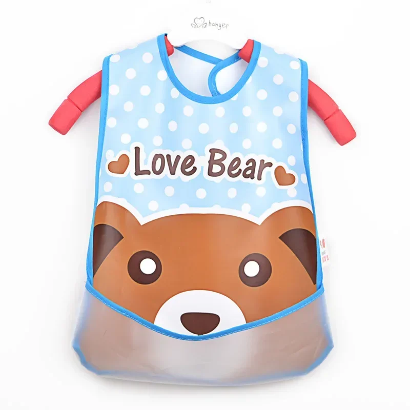 Adjustable Baby Bibs EVA Plastic Waterproof Lunch Feeding Bibs Baby Cartoon Feeding Cloth Children Baby Apron