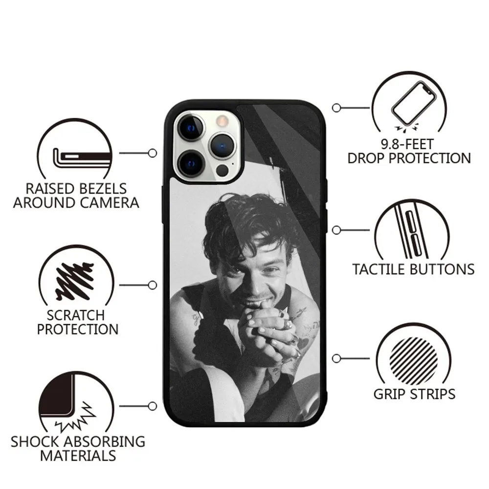 Singer H-Harry-Styles-S  Phone Case Strong Magnetic For IPhone 16,15,14,13,Pro,Max,Plus,11,12,Mini For Magsafe Wireless Charging