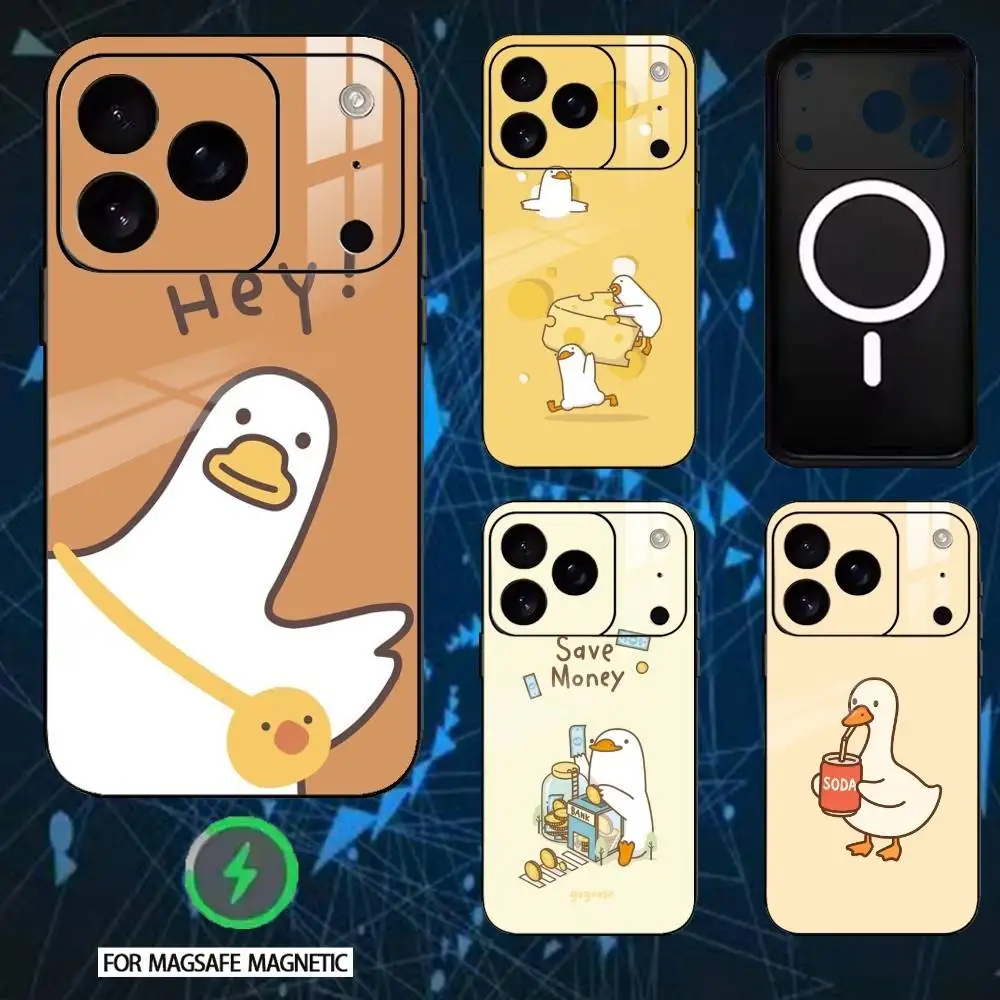 

Cartoon Cute G-Goose Phone Case For iPhone 17 16 15 14 13 12 Pro Max Plus for Mirror Wireless Magnetic Cover