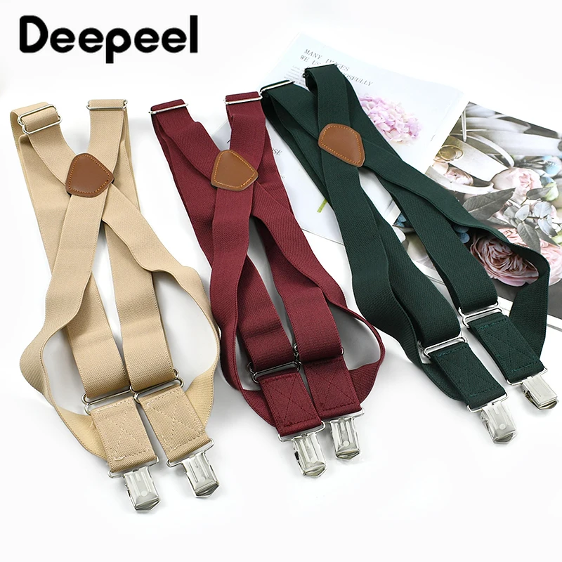 

3.5*125cm Wide Adult Men's Suspender 2 Clips Elastic Adjustable Strap Man Braces Pants Adults Suspenders Harness Man for Pants