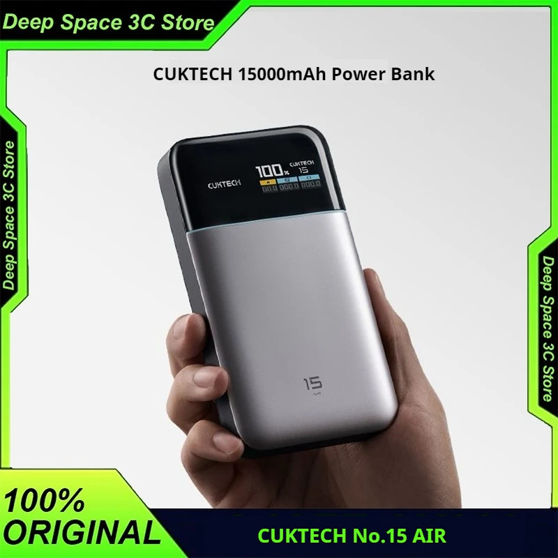 

CUKTECH No.15 AIR 100W Portable Power Bank 15000mAh Two-Way Fast Charging Powerbank With 3C Certification For iPhone16 Huawei