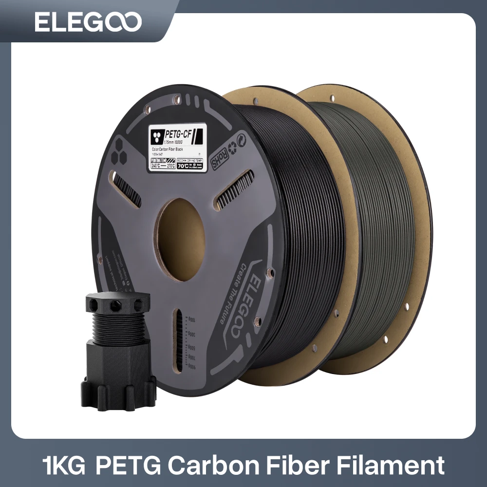 ELEGOO Filamento PETG-CF Carbono 1.75mm 1kg Preto
