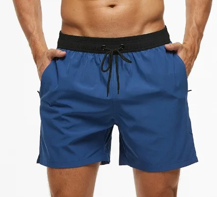 Men Summer Swim Shorts Swimwear Trunks Swimsuits Quickly Dry Surf Beach Board Elastic Waist Swim Pants Surffing Shorts with Mesh