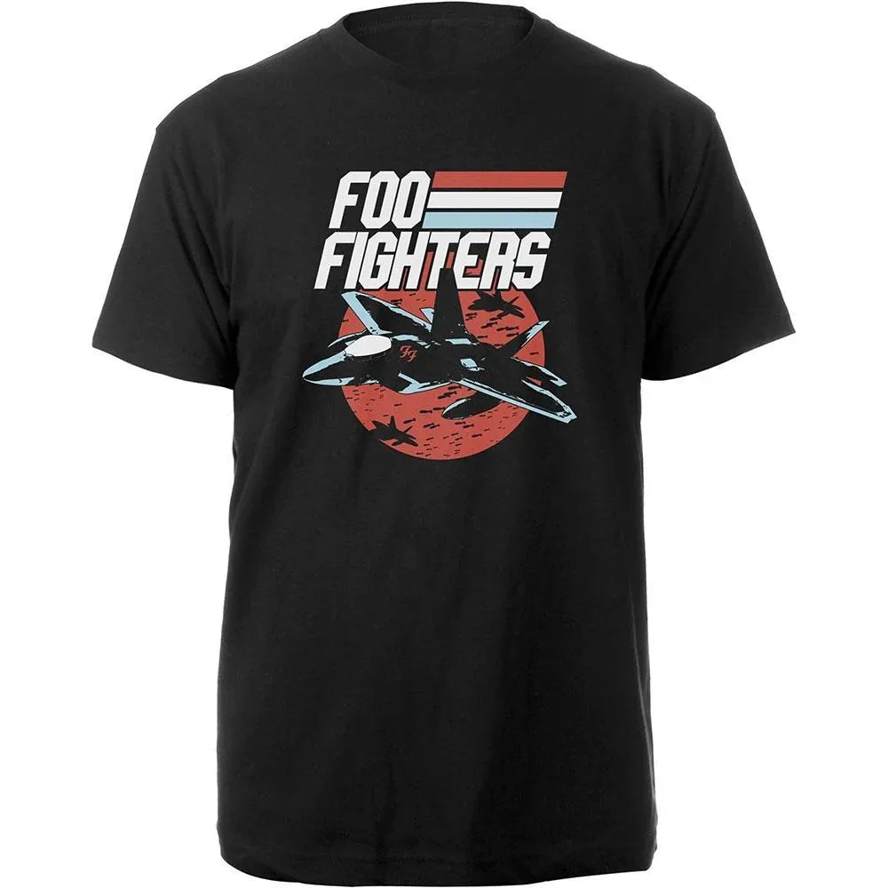 Foo Fighters Fighter Jet Print Baumwoll-T-Shirt Alternative Rock Band Unisex Kurzarm-T-Shirt