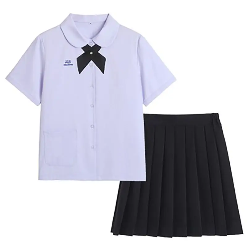 Uniforme JK pour femmes et filles, uniformes scolaires de Style thaïlandais, Seifuku, chemise brodée à manches courtes, ensemble trois pièces, jupe plissée pour étudiante