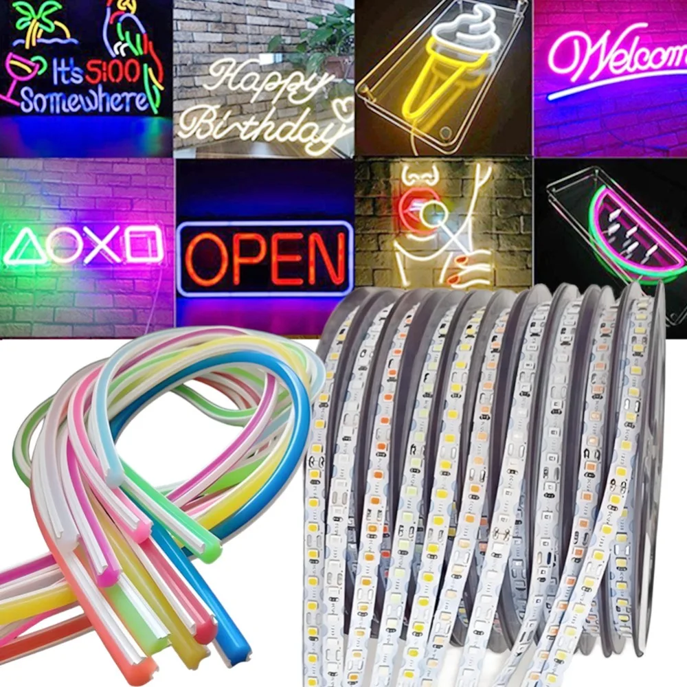 DC12V 1m-20m DIY Neon Separate Silicone Neon Strip 6mm 8mm S Bendable Newly Flexible Led Tape LED Neon Sign Waterproof IP67