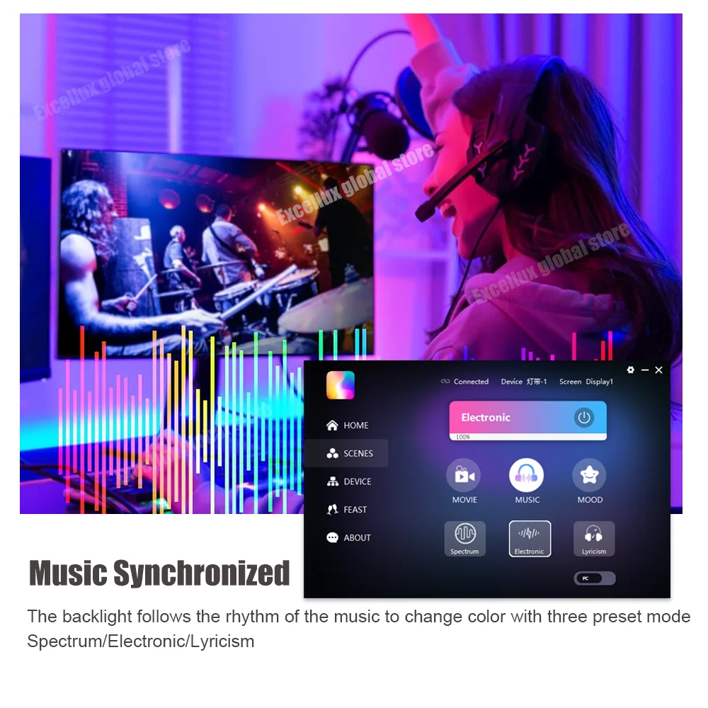Monitor komputerowy Synchronizacja kolorów ekranu Inteligentne sterowanie Taśma LED Muzyka Synchronizowane PC Podświetlenie LED Dream Color Game