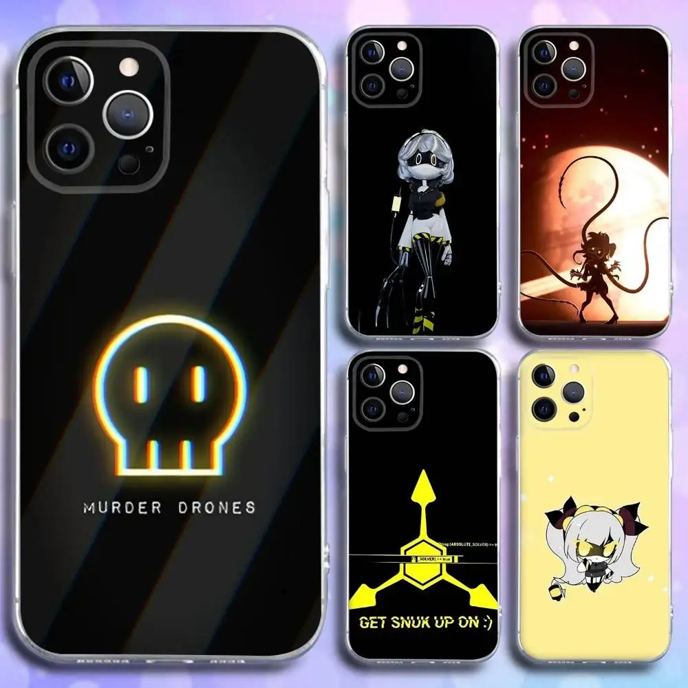 

Game M-Murder Drones Phone Case For iPhone 16e,16,15,14,13,12,11 Plus,Pro,Max,XR,XS,X,Plus,SE,Mini Transparent Soft Cover