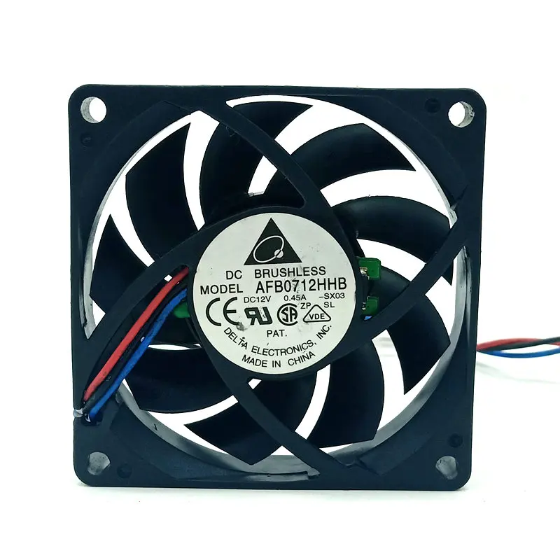 New Original AFB0712HHB DC12V 0.45A 70x70x15MM 7cm 3Lines 4Lines cooling fan