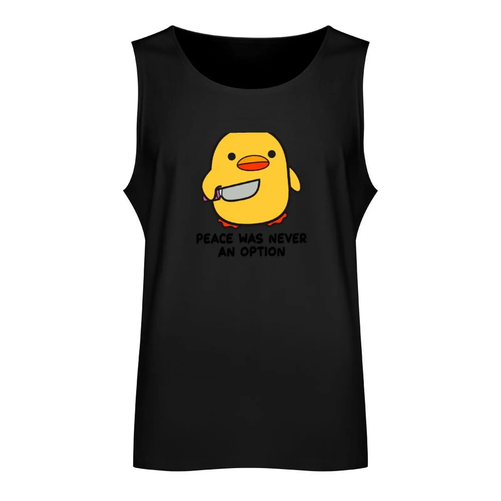 Duck with a Knife - Peace Was Never an Option Tank Top t-shirts for Men's gym Men's clothing Sports shirt man