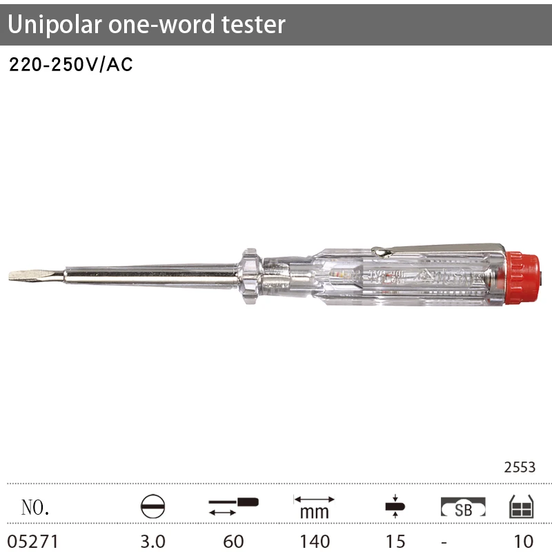 WIHA 34745/05271/00456 Voltage Tester Screwdriver with Push-on Clip for Measuring Circuit Smart Breakpoint Tester Pen