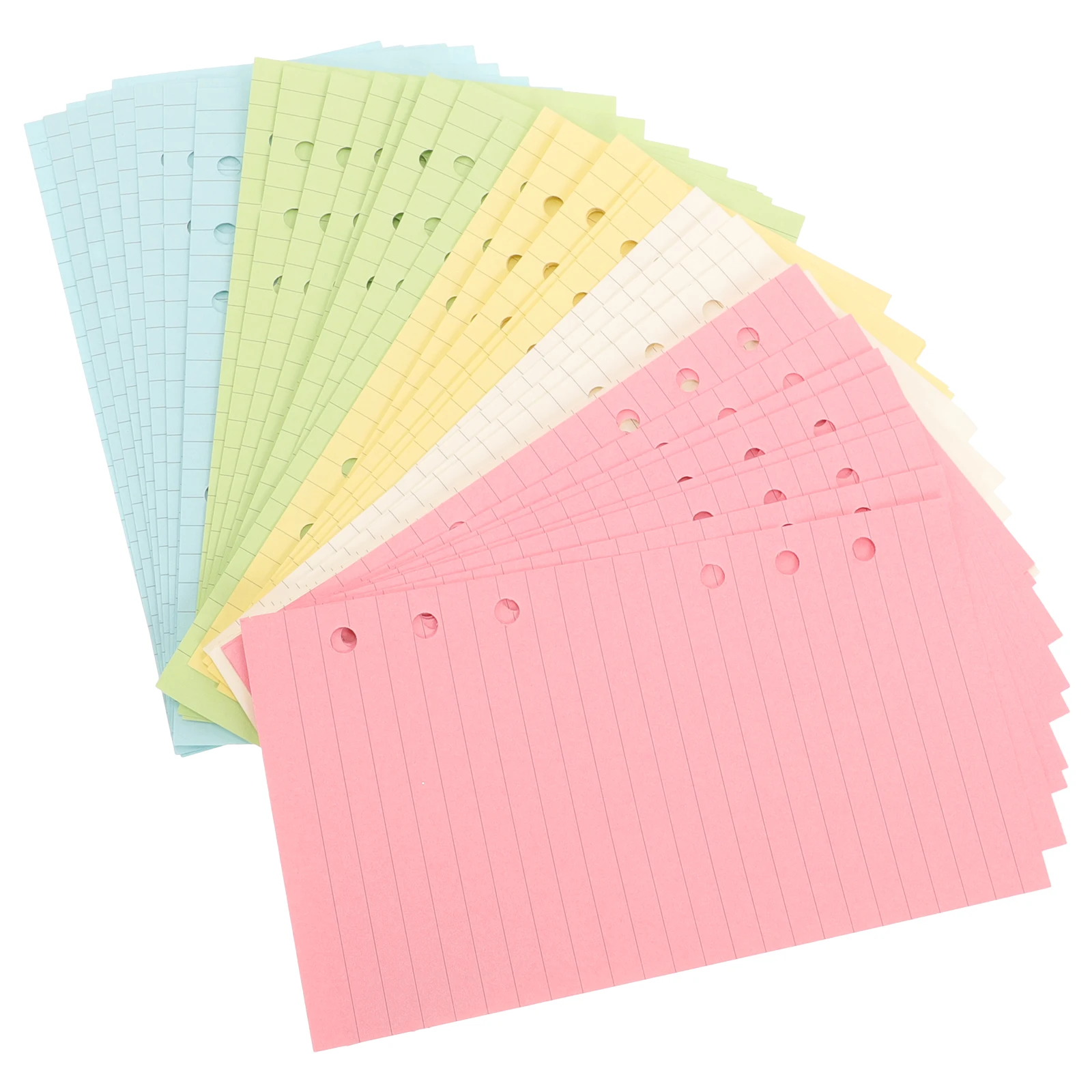 

50 Pages Loose Leaf Paper College Ruled Notebook Refills Colorful Sheets Transverse Line Fits 6 Ring Planner Ideal Daily Use