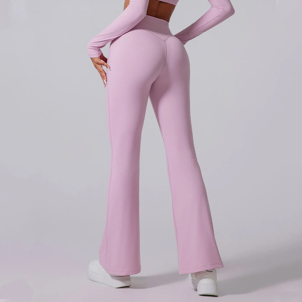 

New Flared Leggings Women High Waisted Yoga Pants Cross Waisted Flared Pants Outdoor leisure Sports Bell-bottoms Wide leg Pants