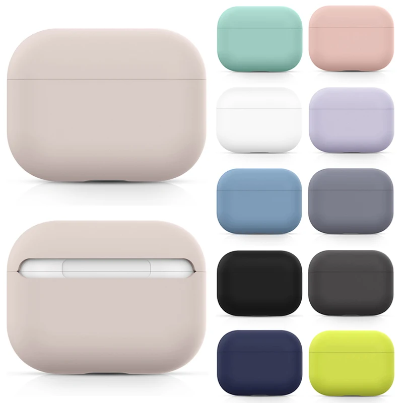 New Soft Silicone Cases For AirPods Pro Cover Cute Solid Color Earphone Case For Apple Airpods Pro Charging Box Bags Accessories