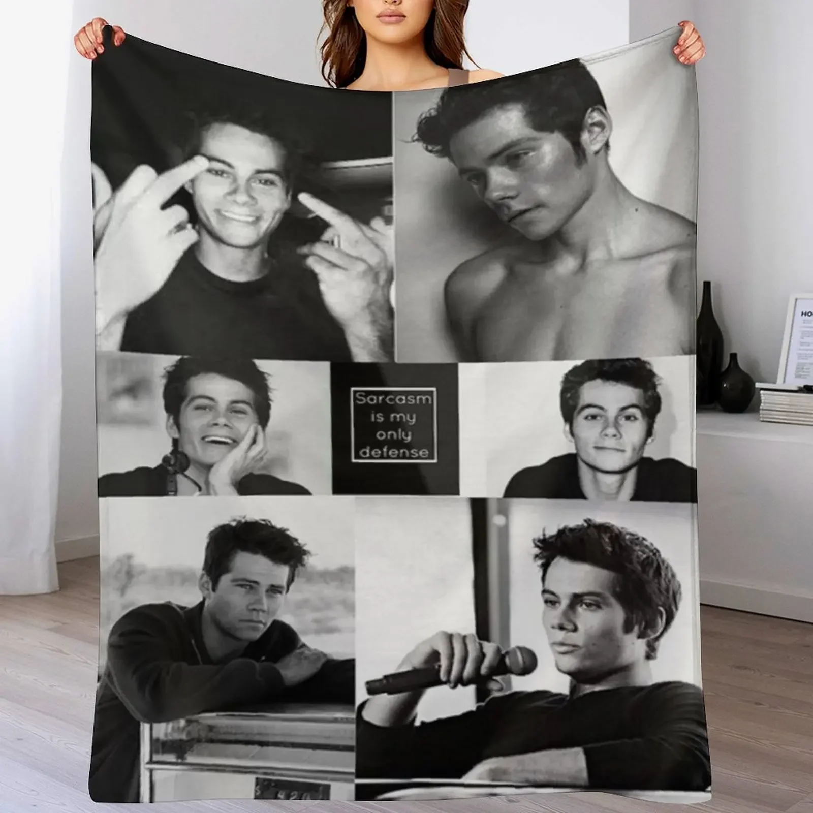 

Dylan O'Brien Throw Blanket Moving Luxury Designer Plaid on the sofa blankets and throws Blankets