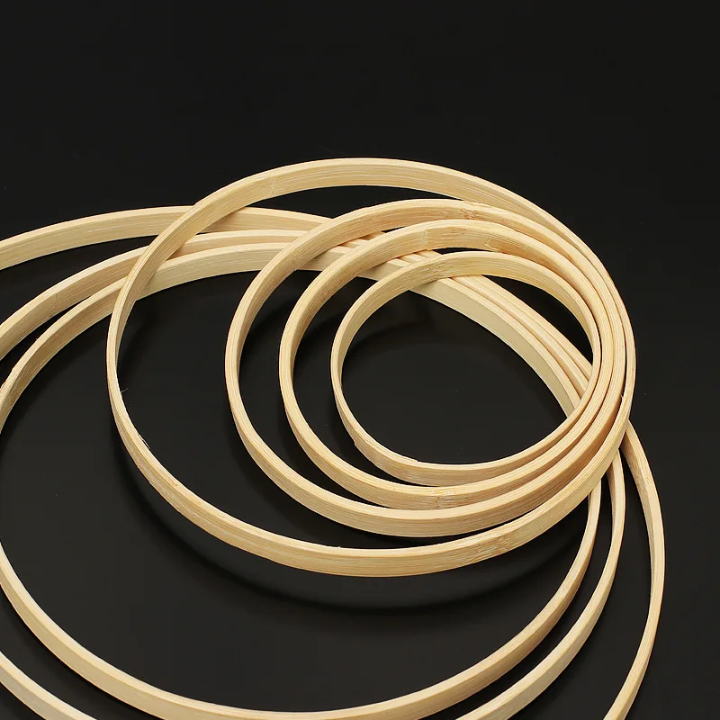 5Pcs 8-30cm Wooden Bamboo Ring Round Wreath Hoop Hanging Ornaments Wedding Decoration DIY Dream Catcher Making Supplies For Home