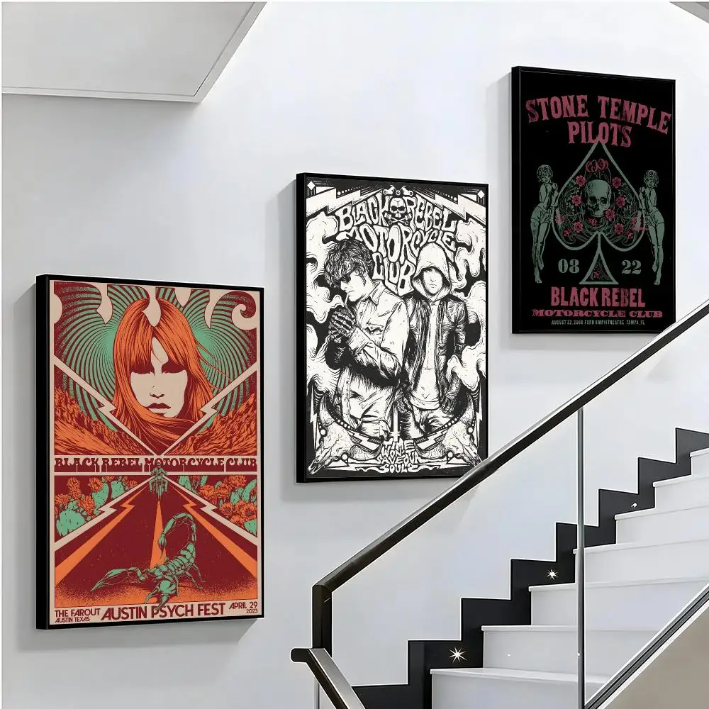 band Black Rebel Motorcycle Club Poster HD Sophisticated Modern Aesthetic Wall Art For Living Room Bedroom Office Cafe Decor