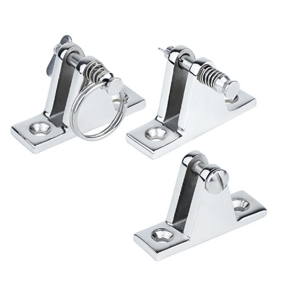 316 Stainless Steel Bimini Cleat Base, Quick Release Pin & Pull Ring Bracket, Marine Hardware for Yacht Awning Fixing Mount