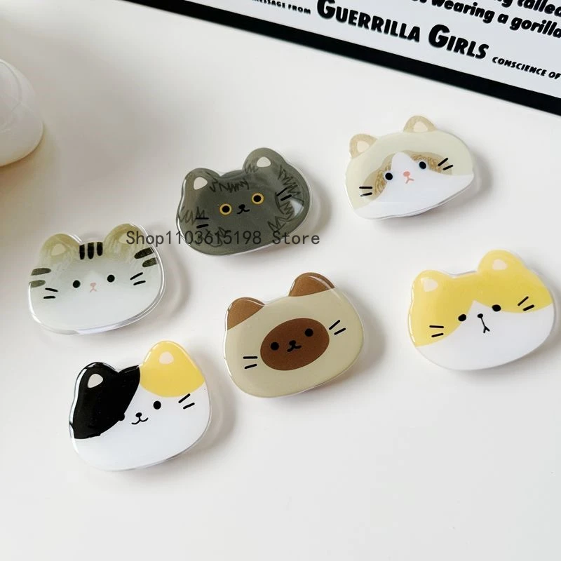 Korean Cute Cartoon Cat Griptok Grip Tok Phone Finger Ring Holder Stand Support For iPhone 15 14 Samsung Foldable Socket Bracket - view 2