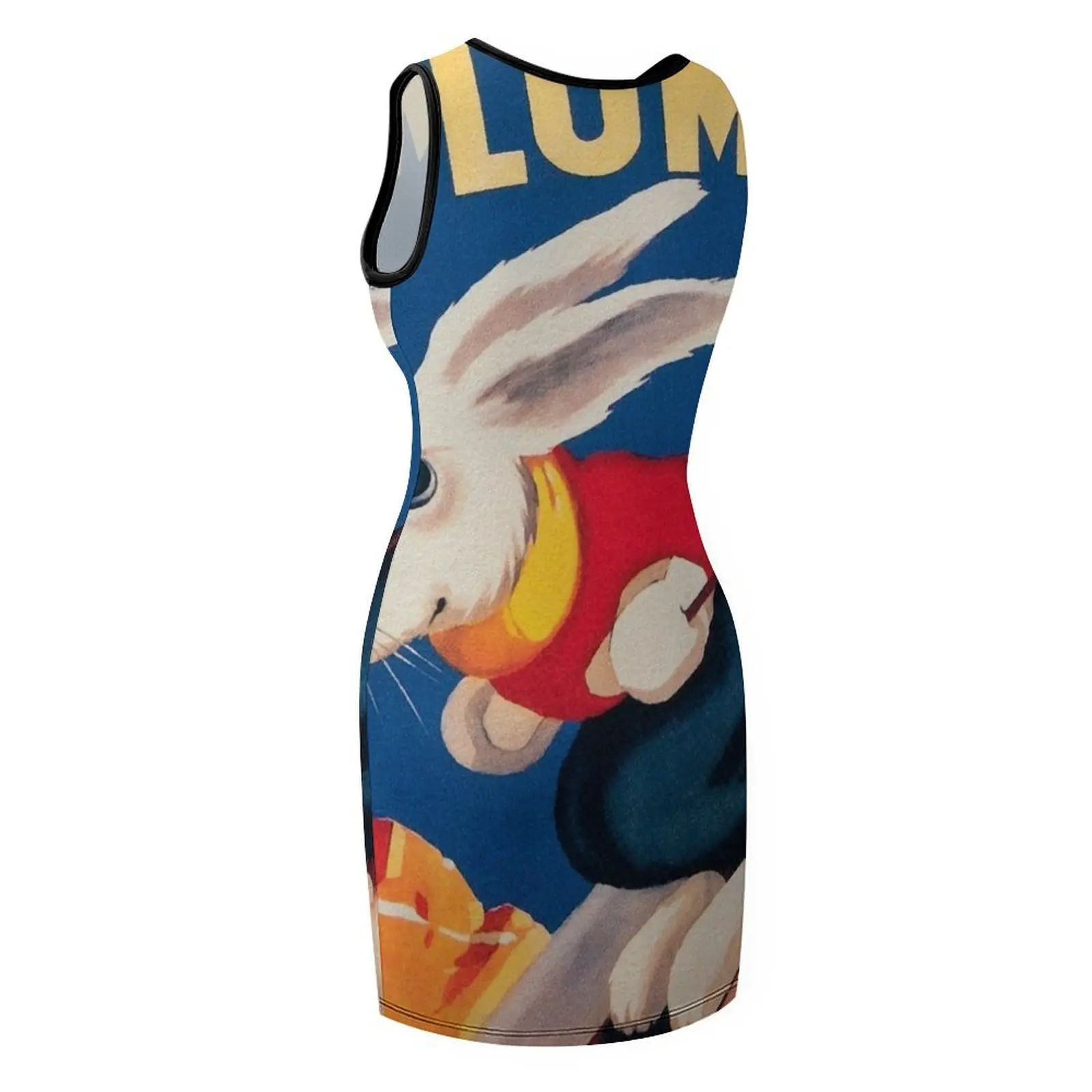 ชุดเดรสแขนกุดลายกระต่ายสกีสไตล์วินเทจสำหรับกีฬาฤดูหนาวและการเดินทาง เหมาะสำหรับงานพรอม ชุดเดรสหรูหราสำหรับผู้หญิง ชุดราตรี