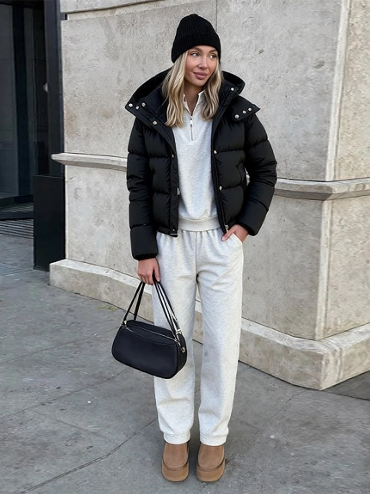 Lässige Damenjacke mit Kapuze, schlank, volle Ärmel, Reißverschluss, Allgleiches, weibliche Mäntel, 2025, Herbst-Winter-Mode, neu in Oberbekleidung für Damen