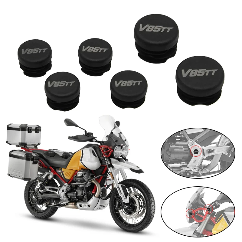 Motorcycle Frame Hole Cover Caps Plug Decorative Frame Cap Set fits For MOTO GUZZI V85TT V85tt 2019-2022 2020 2021 Accessories