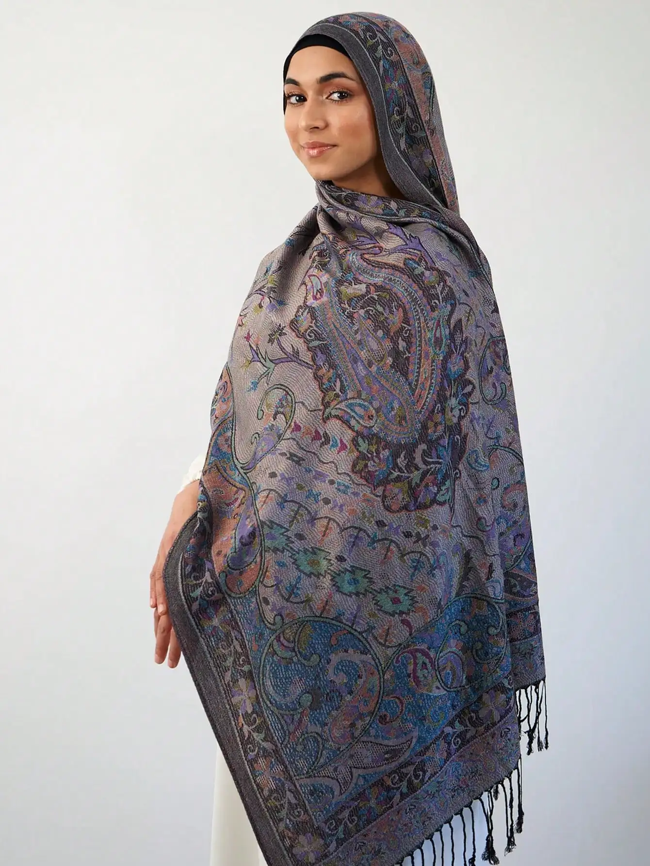 Hot selling fashion paisley cashew cotton pashmina bohemian style su scarf shawl