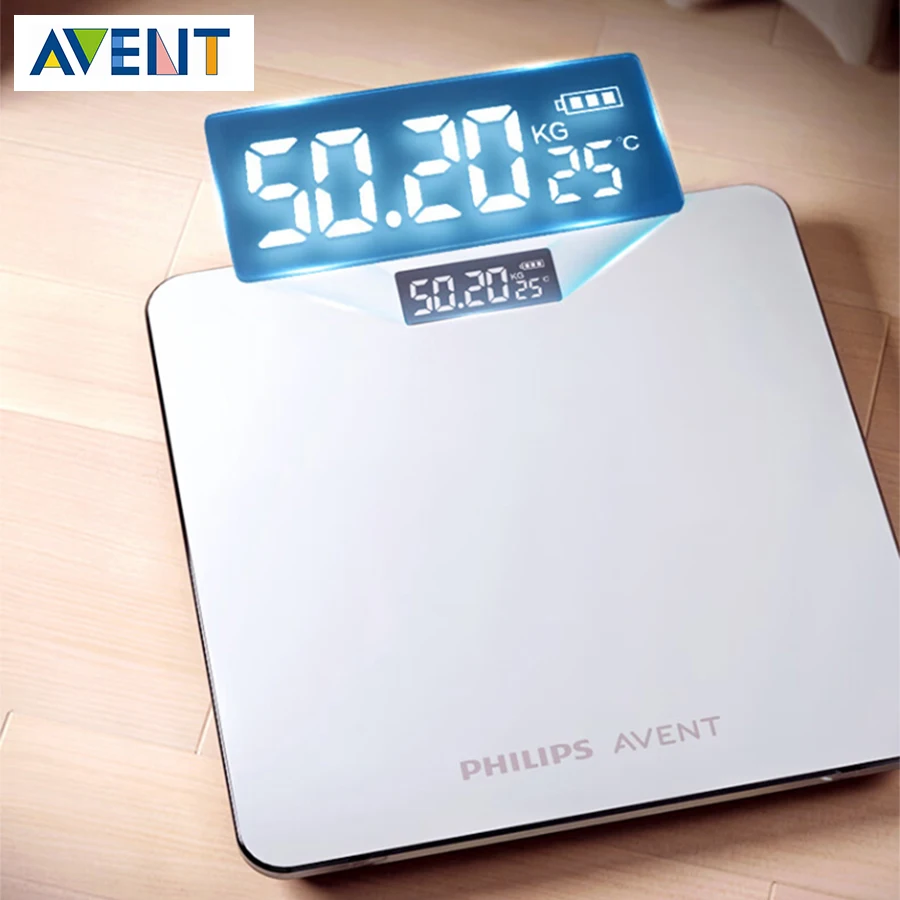 Philips Avent BBL60383AE Smart Weight Scale Room Temperature Display Tempered Glass Panel Bearing 0.2-180KG Electronic Scale