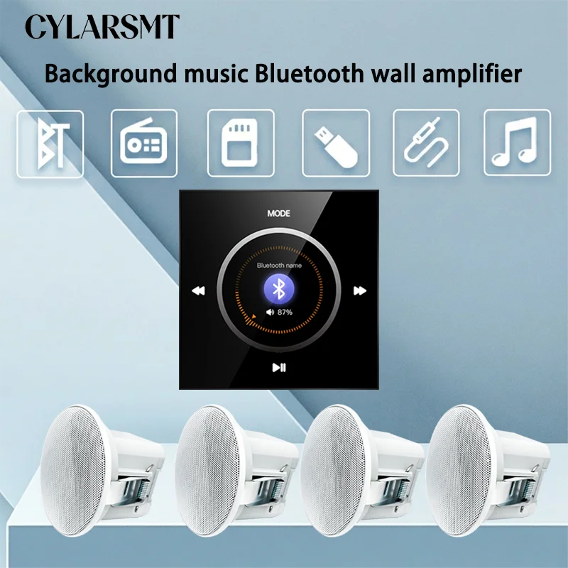 86 Type Knob Hifi Professional Background Music System Mount Stereo Sound Panel Ceiling Speaker Sets Bluetooths Wall Amplifier