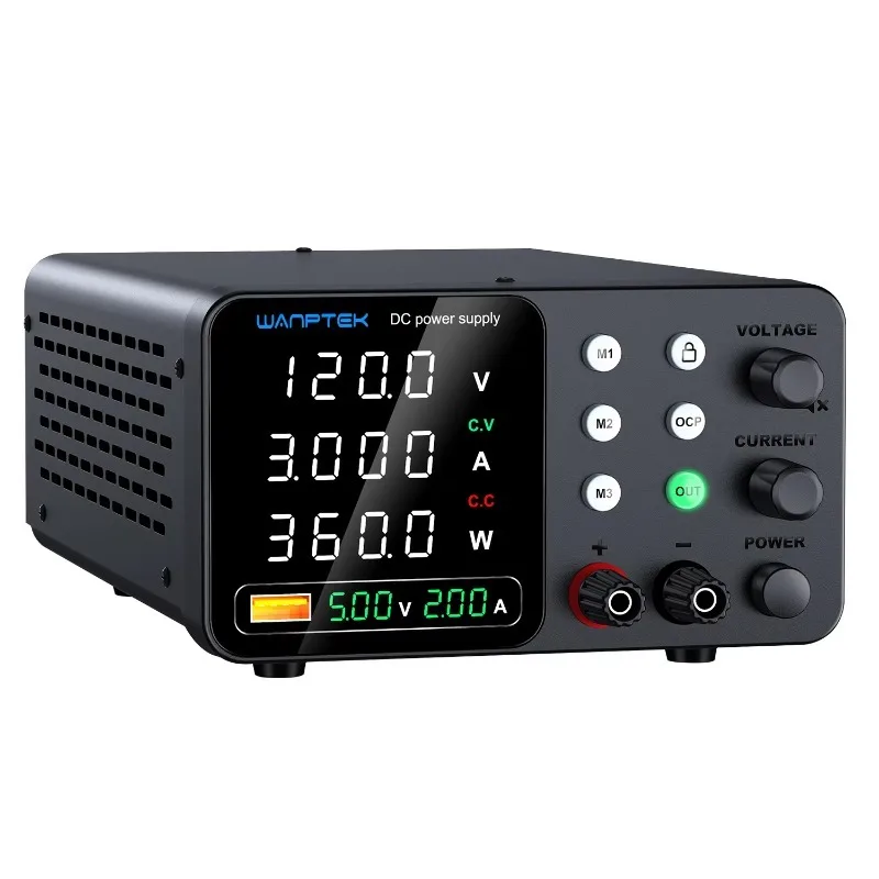 120V 3A BENCH DC ADJUSTABLE POWER SUPPLY, LAB, REPAIR, DIY, DESIGN, SCHOOL, BATTERY CHARGING, ELECTROPLATE, TPS-C1203H