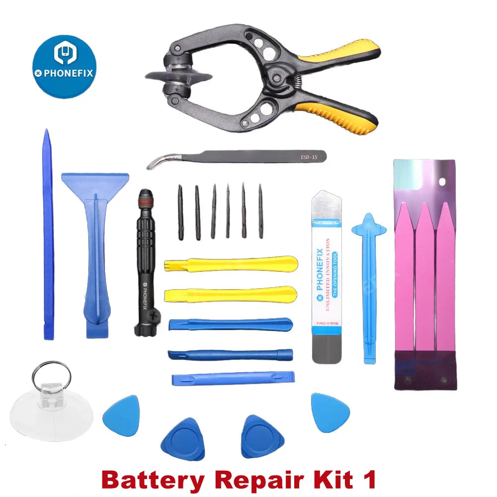 Kits de ferramentas profissionais para reparo de telefone, alicate de abertura de tela lcd, chave de fenda, ventosa, almofada de isolamento para iphone 13 14 15 promax