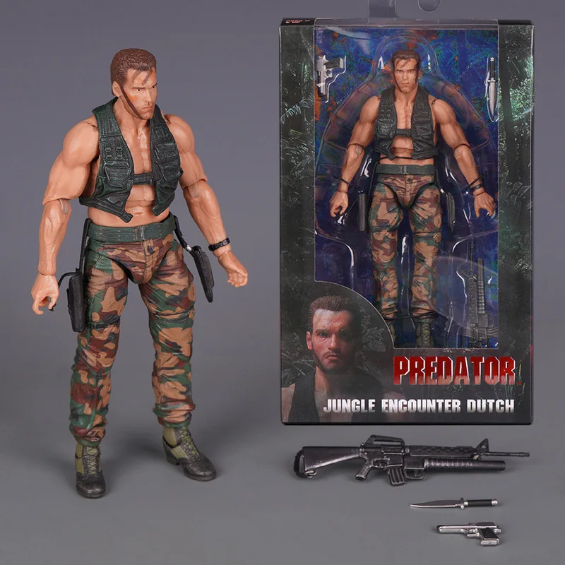 

Новая фигурка Neca Predator Jungle Extraction Dutch 2026 года, модель Шварценеггера, статуэтка, украшение для рабочего стола, игрушка, подарок