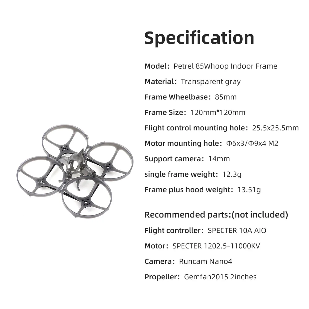 HGLRC Petrel 85Whoop Ultra-light Indoor Frame  for FPV Racing Drone