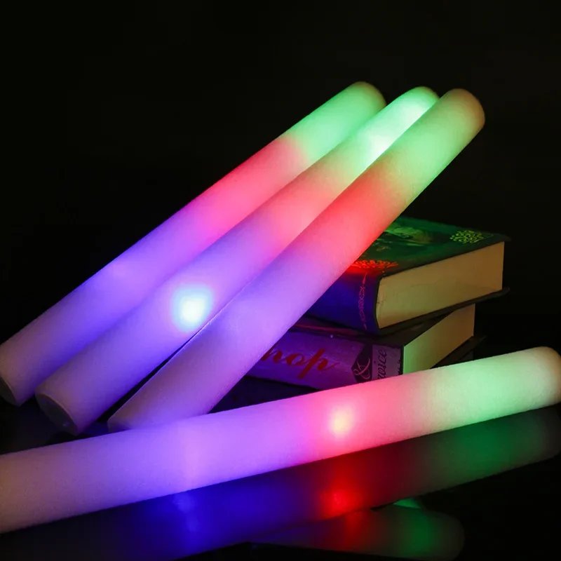 

12/15/30/60Pcs LED Glow Sticks Bulk Colorful RGB Glow Foam Stick Cheer Tube Dark Light for Xmas Birthday Wedding Party Supplies