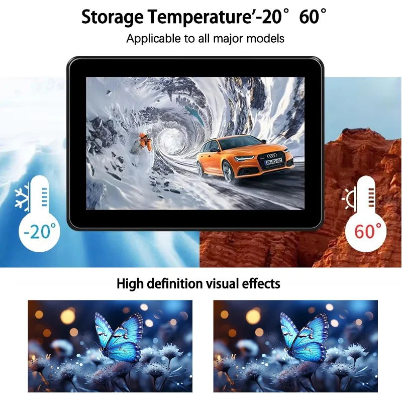 مسند رأس تاكسي مقاس 10.1 بوصة للإعلان على المركبات المتنقلة مع برنامج التحكم عن بعد