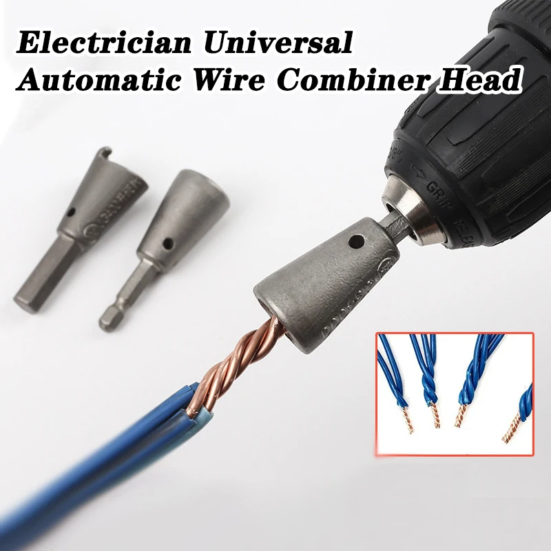 Cabeça de combinador de fio automático, ferramentas de torção de fio, artefato de eletricista para drivers de broca elétrica, conector torcido rapidamente twister