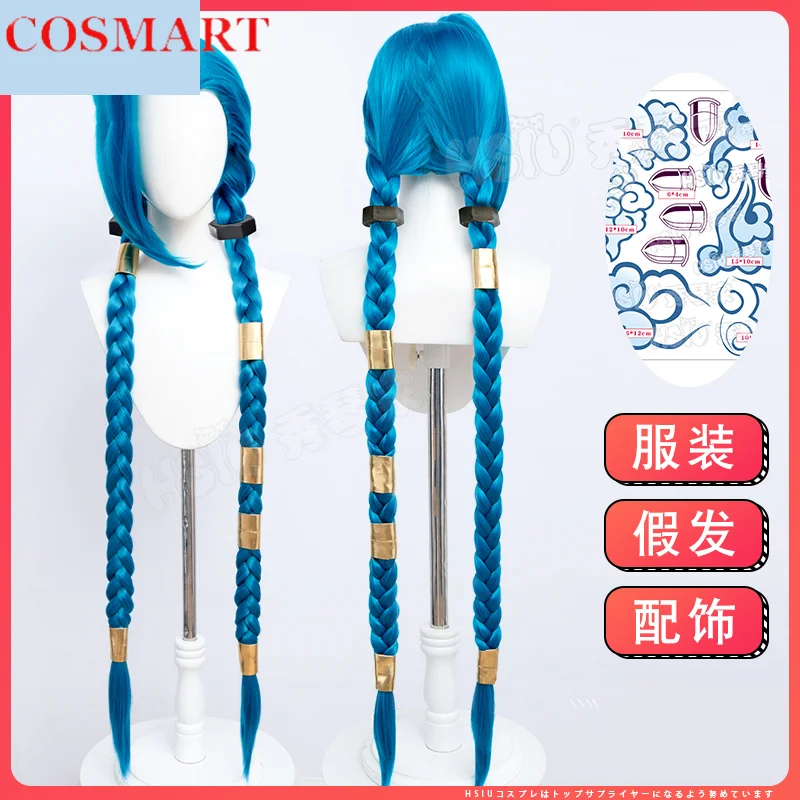 

Lol Jinx Battle Of The Two Cities Wig 120cm Cosplay Costume Cos Game Anime Party Uniform Hallowen Play Role Clothes Clothing