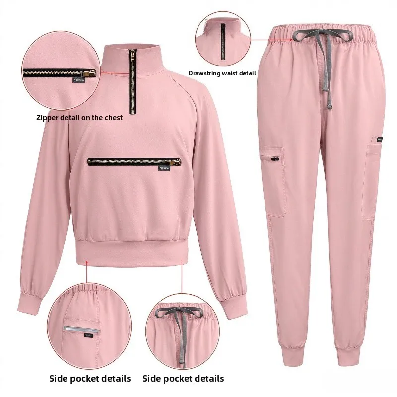 Women 2 Piece Outfit Set Half Zip Long Sleeve Top and Cargo Jogger Pants Casual Tracksuit for Daily Wear