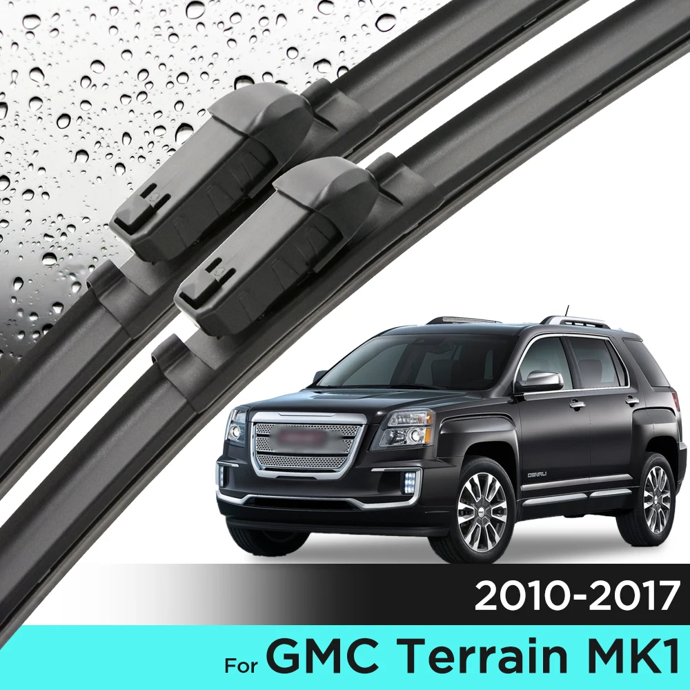 Juego de limpiaparabrisas delanteros de silicona y goma para GMC Terrain MK1 2010 - 2017, cepillo para ventana de parabrisas de 24 "+ 17"